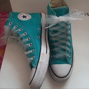 Womens Aqua Cyan High Top Converse All Star Size 9